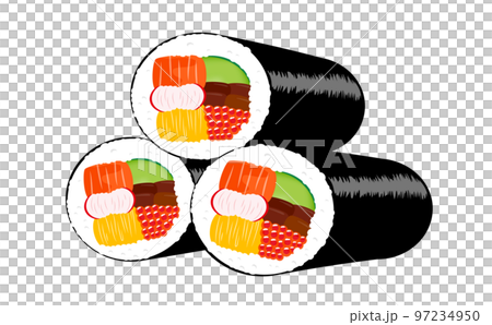 Setsubun Ehomaki vector illustration material _ 3 single items _ transparent 97234950