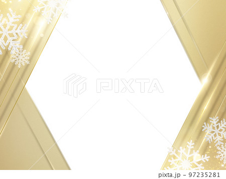 ゴールドに輝く雪の背景 97235281