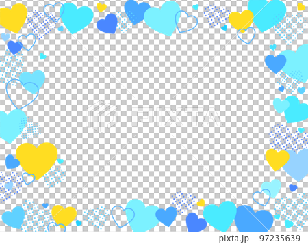 背景素材 透過 バレンタインデー ハート  青色 97235639