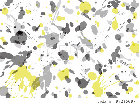 黒と黄色のインクが飛び散る模様スプラッシュ 97235697