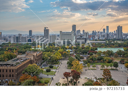 【大阪城公園】大阪城天守閣展望台からの景色【都市風景】 【大阪城公園】大阪城天守閣展望台からの景色【都市風景】 97235733
