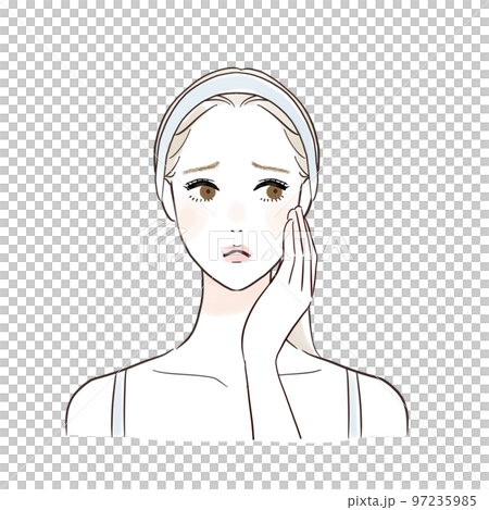 A woman who suffers from a disorder, skin care A woman who suffers from a disorder, skin care 97235985