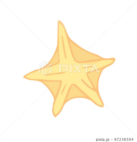 Hand drawn cute isolated clip art illustration of a yellow sea star 97236504