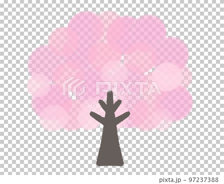 Big cherry tree painted by watercolor 97237388