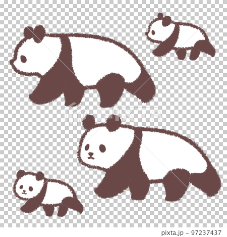 Walking panda parent and child set 97237437
