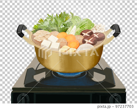 雙手鍋+煤氣灶(帶PNG透明食材和蒸汽) 雙手鍋+煤氣灶(帶PNG透明食材和蒸汽) 97237703