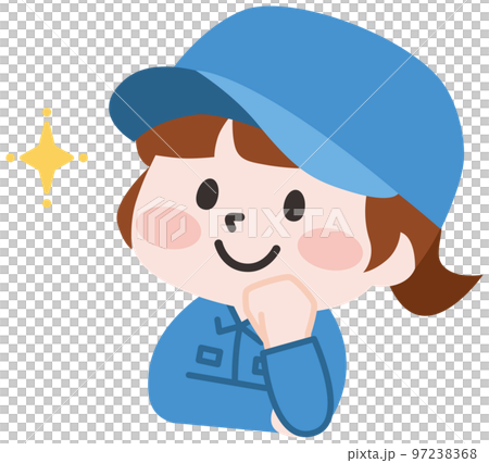 アイデアを思いつく作業員の女性 97238368