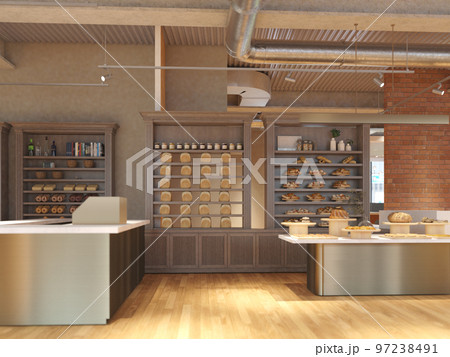 ベーカリーカフェの風景 97238491