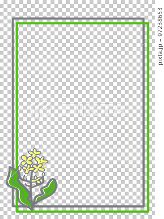 早春を飾る菜の花の飾りのフレーム 97238653