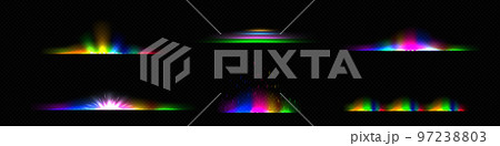 Light dividers, rainbow sunshine, glow effect line 97238803