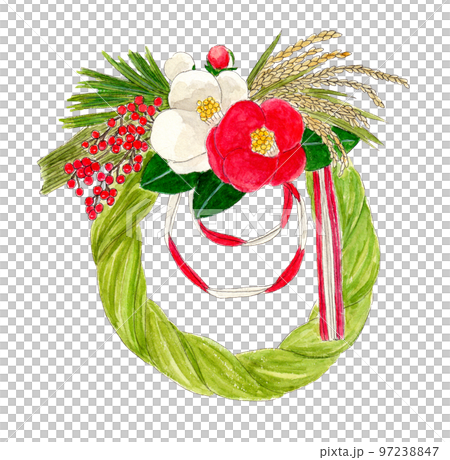 手繪水彩 shimenawa 插圖 手繪水彩 shimenawa 插圖 97238847