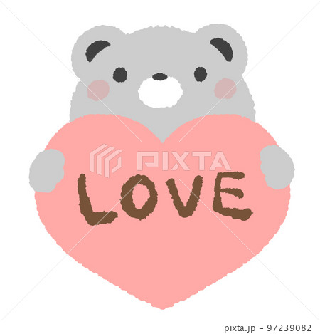 ハートを持つクマさん（LOVE）のイラスト素材 [97239082] - PIXTA