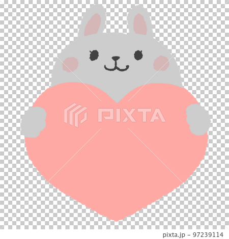 Rabbit with a heart (no letters) Rabbit with a heart (no letters) 97239114