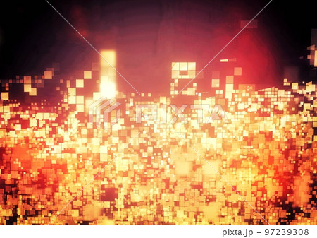 テクノロジーの概念で光のピクセルが分散する抽象的な背景 97239308