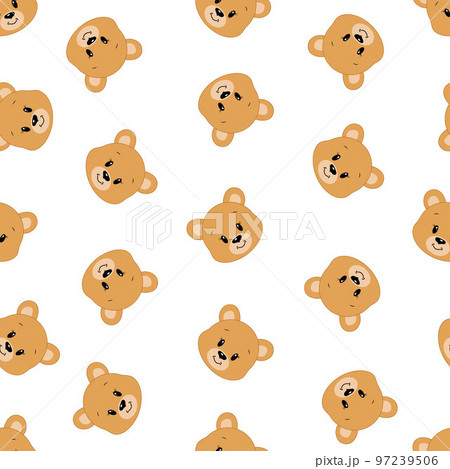 Cute cartoon bear. Vector illustration. Seamless pattern. Cute cartoon bear. Vector illustration. Seamless pattern. 97239506