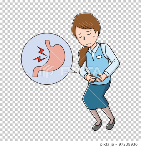 胃に痛みを感じる女性 97239930