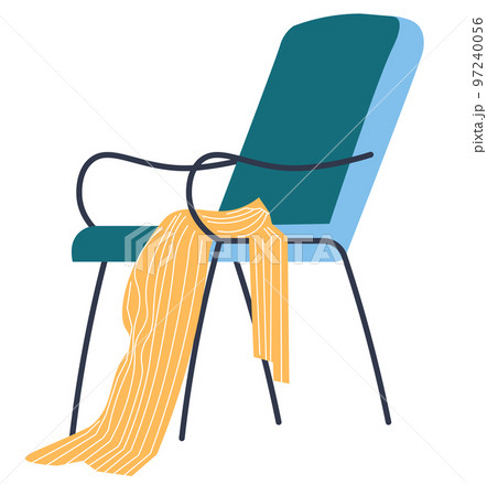 Minimalist armchair and soft plaid or blanket vector 97240056