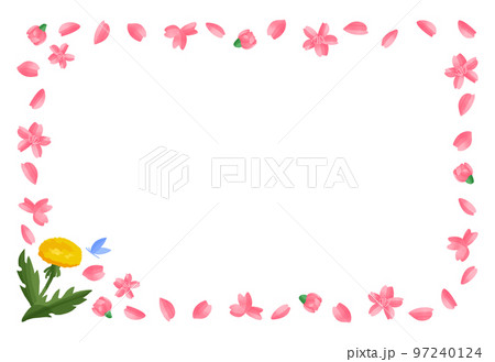 蒲公英と桜のフレーム 蒲公英と桜のフレーム 97240124
