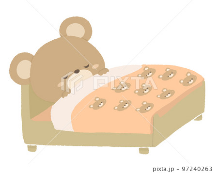 冬眠をするクマのイラスト 線なし 冬眠をするクマのイラスト 線なし 97240263