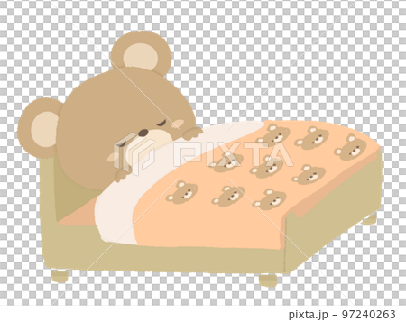 冬眠をするクマのイラスト 線なし 冬眠をするクマのイラスト 線なし 97240263