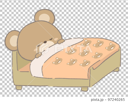 Illustration of a hibernating bear with lines Illustration of a hibernating bear with lines 97240265