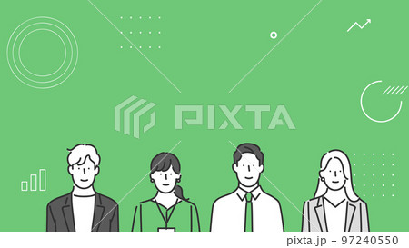 横に並んだビジネスパーソンのバナー素材 97240550