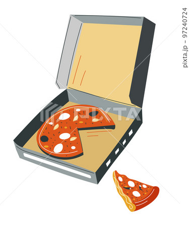Pizza in box delivery, fast food Italian cuisine 97240724