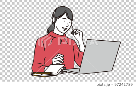 在家開遠程會議的女商人 97241789