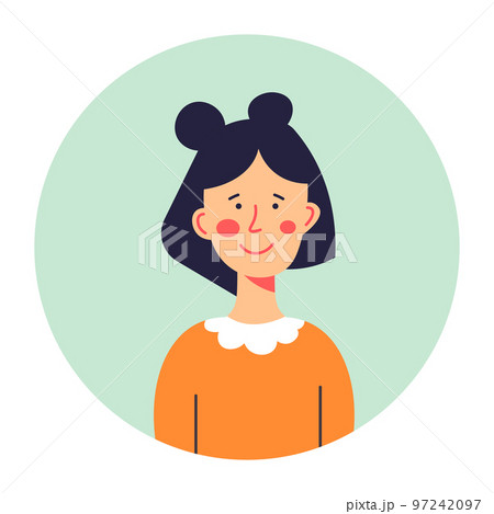 Portrait of cute teenage girl or schoolkid vector 97242097