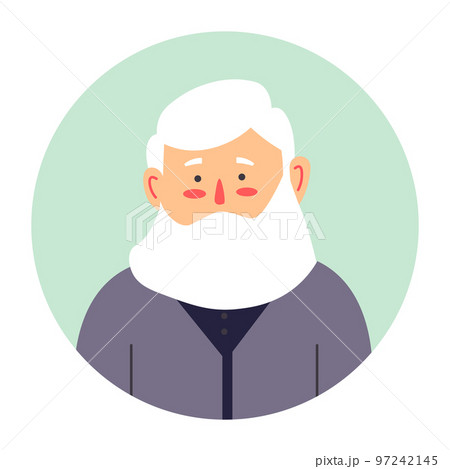 Grandfather portrait, senior male character with beard vector Grandfather portrait, senior male character with beard vector 97242145