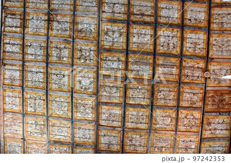 Old Runic letters on the ceiling of an Unitarian church Old Runic letters on the ceiling of an Unitarian church 97242353