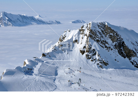 Ski slopes in the Alps Ski slopes in the Alps 97242392