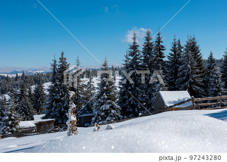 Winter woderland with chalet Winter woderland with chalet 97243280