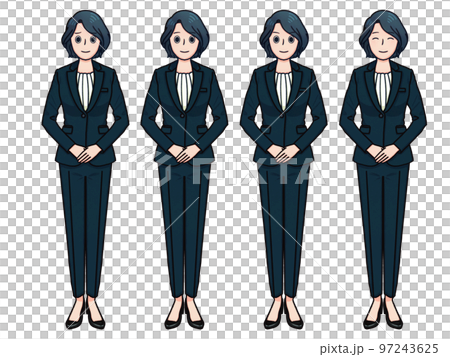 Woman in pants suit purple Woman in pants suit purple 97243625