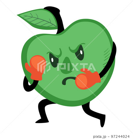 Boxing apple fruit leading healthy and active lifestyle 97244024