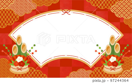 正月タイトルフレーム　門松 97244364