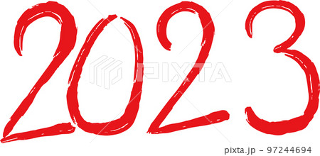 筆で描いた2023年の文字 新年 卯年 筆で描いた2023年の文字 新年 卯年 97244694