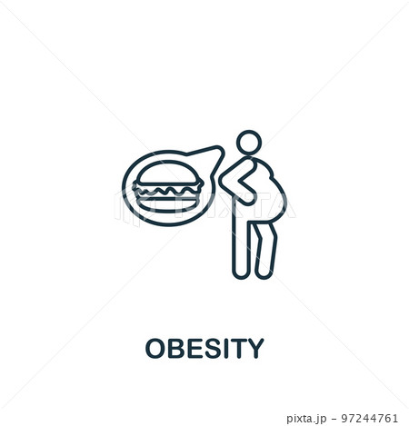 Obesity icon. Monochrome simple Healthcare icon for templates, web design and infographics 97244761