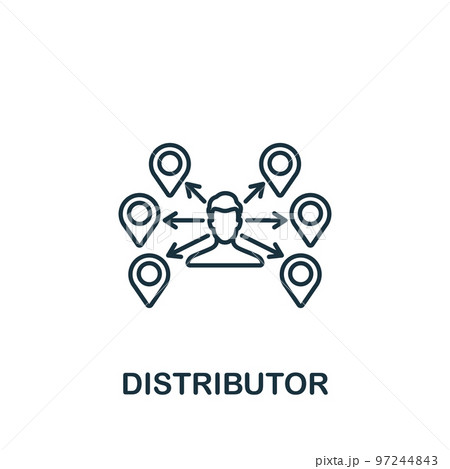 Distributor icon. Monochrome simple Global Business icon for templates, web design and infographics 97244843