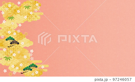 背景素材-和柄桜2022-33-1ベク 背景素材-和柄桜2022-33-1ベク 97246057