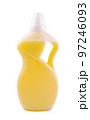 Yellow Plastic detergent bottle isolated on white background 97246093