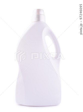 White plastic container for liquid detergent isolated White plastic container for liquid detergent isolated 97246095