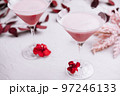 Strawberry alcohol cocktails in martini glass 97246133