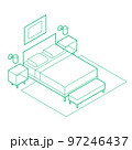 Isometric Bedroom Outline Illustration 97246437