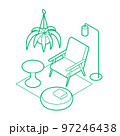 Isometric Living Room Outline Illustration 97246438