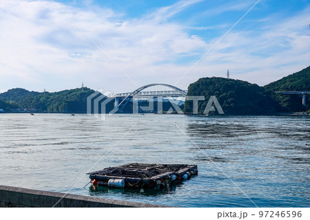 三角西港の石積埠頭より天草五橋1号橋 97246596