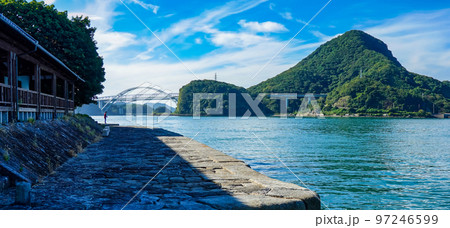 三角西港の石積埠頭より天草五橋1号橋 97246599