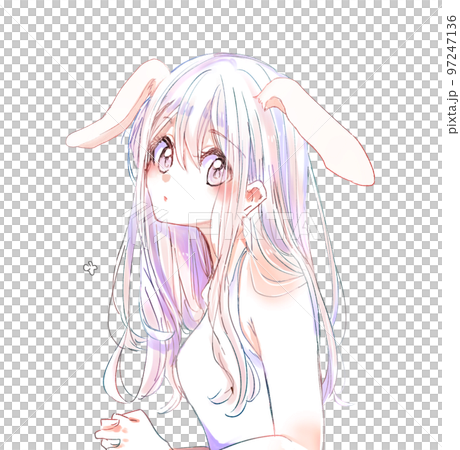 Small animal-like girl bunny ears 97247136