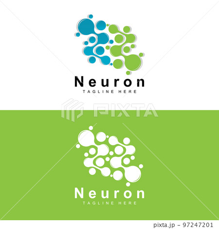 Neuron Logo Design Vector nerve cell illustration Molecular DNA health brand 97247201
