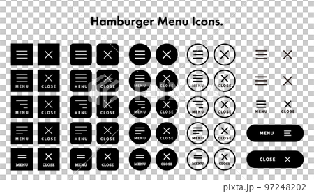 Hamburger menu vector icon set Hamburger menu vector icon set 97248202